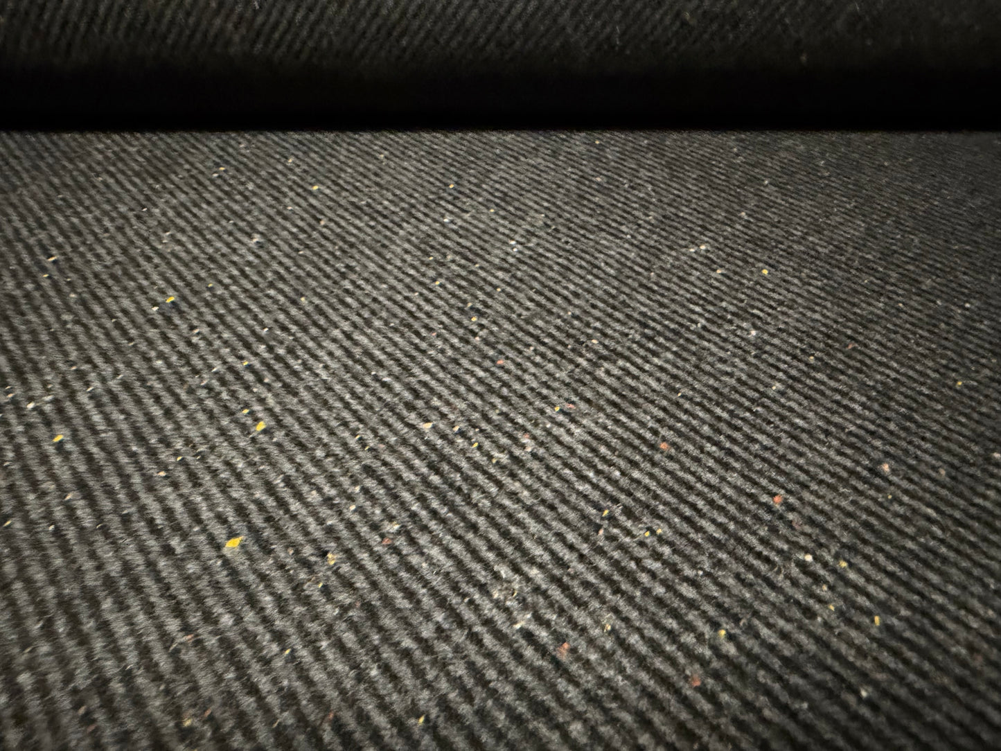 Heavyweight wool flannel fabric, per metre - flecked twill - grey