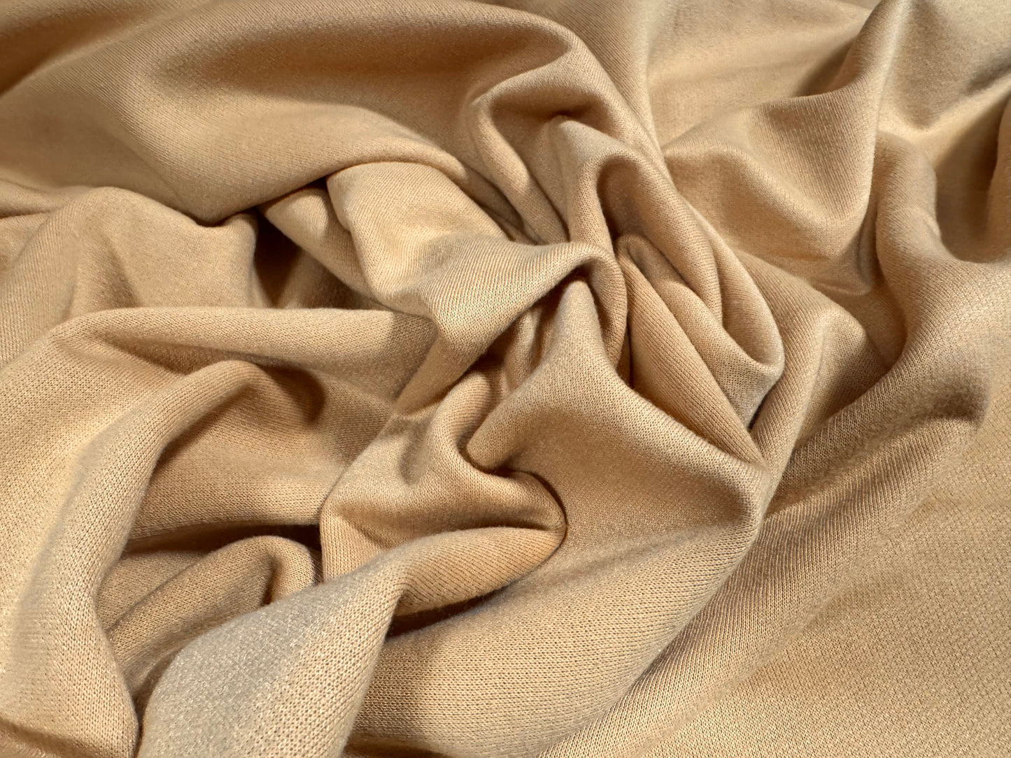 Sweatshirt fleece fabric, per metre - Plain - stone