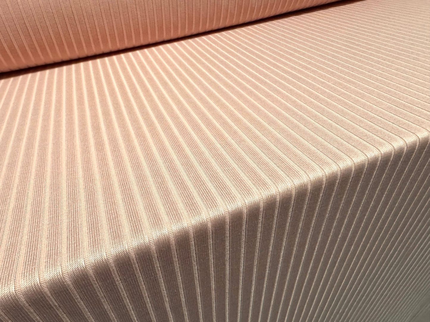 Stretch spandex rib jersey fabric, per metre - plain - pale pink