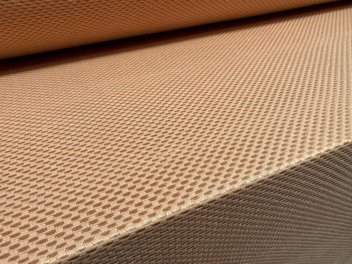 Stretch spandex fishnet satin jersey fabric, per metre - nude