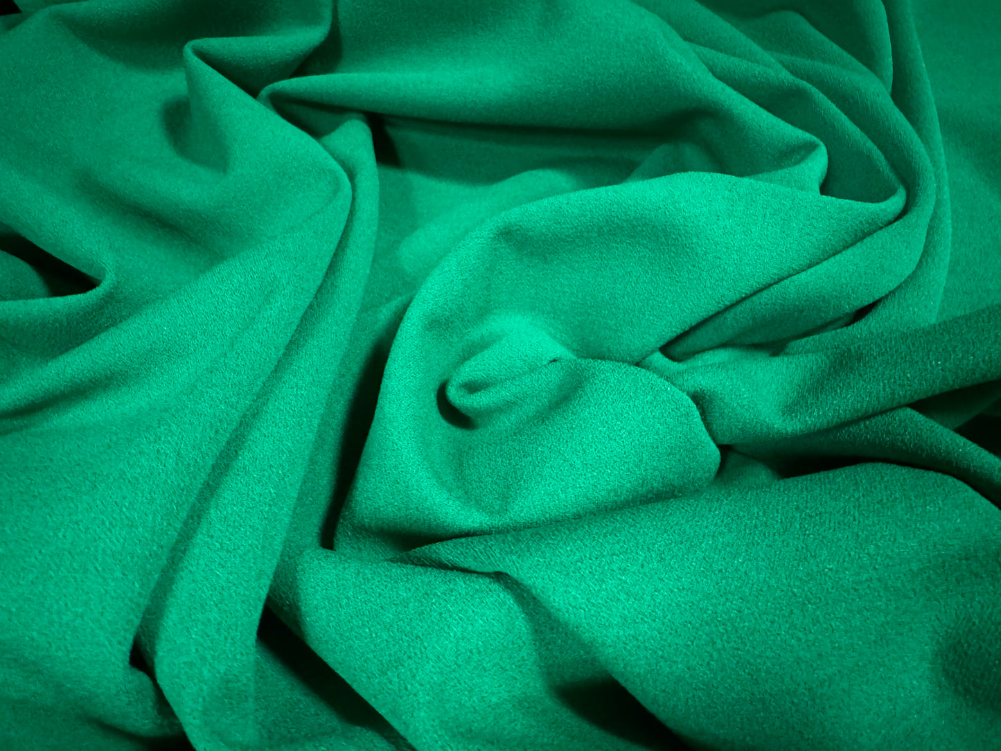 Scuba crepe stretch spandex double jersey fabric, per metre - plain - emerald green