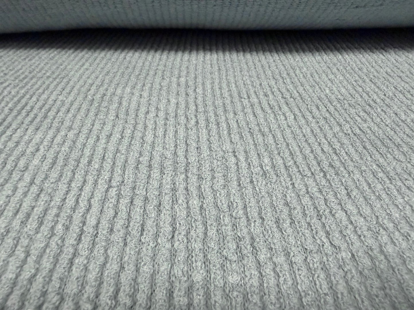 Heavyweight supersoft knitwear rib jersey fabric, per metre - solid - light blue