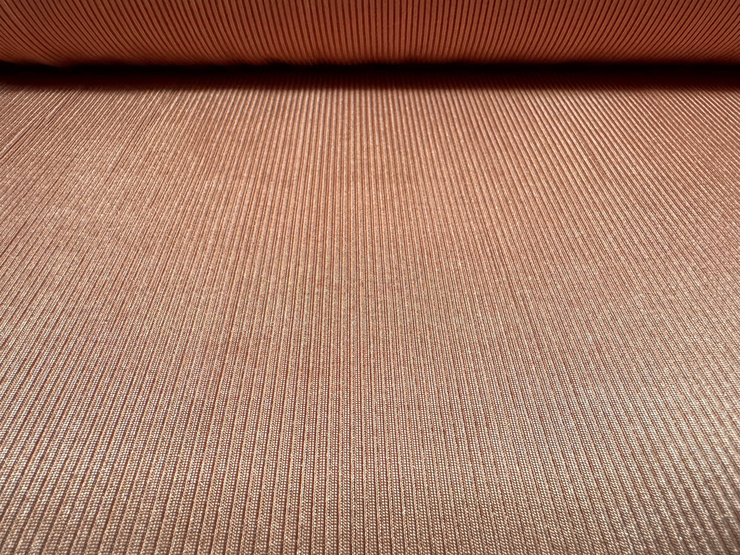 Fine shiny rib stretch spandex jersey fabric, per metre - plain - nude