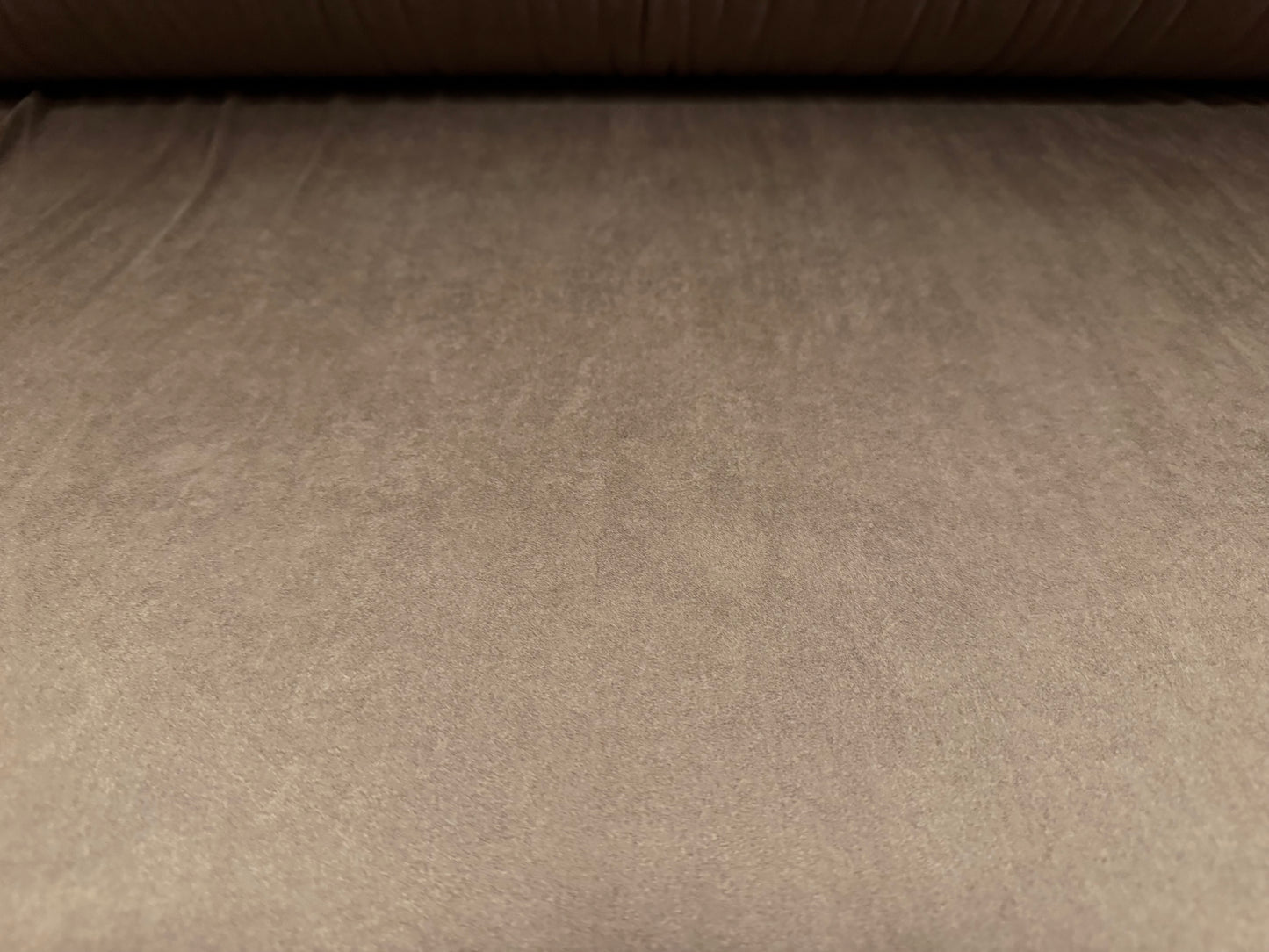 Faux suede stretch spandex jersey fabric, per metre - plain - taupe