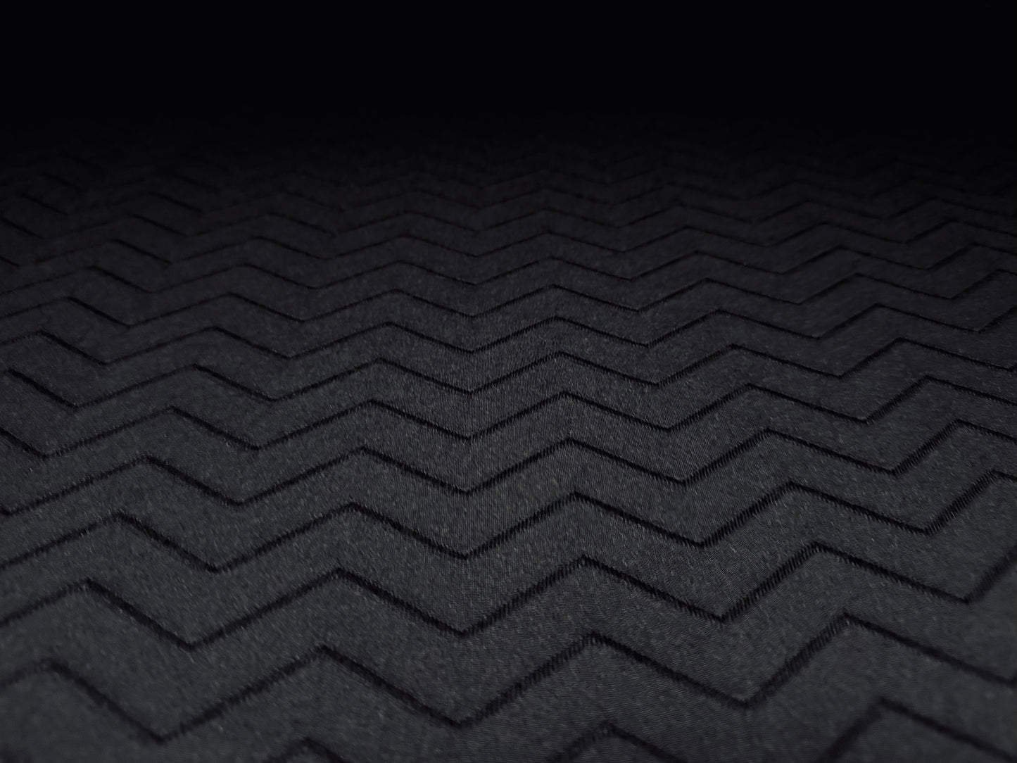 Stretch spandex jersey fabric, per metre - zigzag chevron jacquard - black