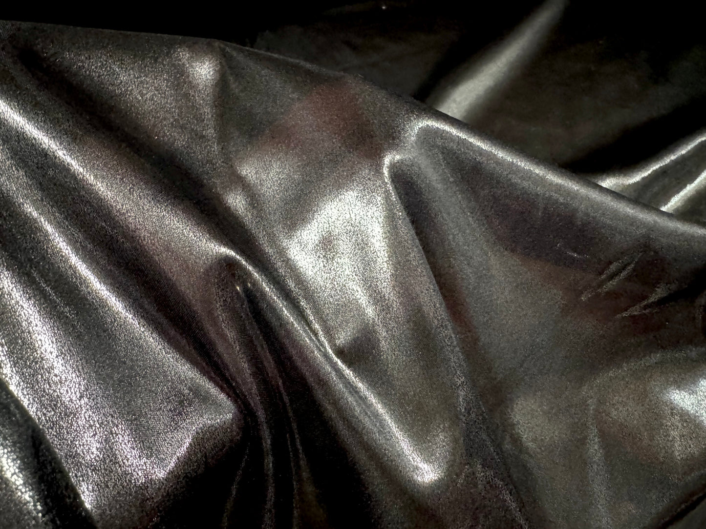 Metallic lightweight satin dress fabric, per metre - plain - nickel silver