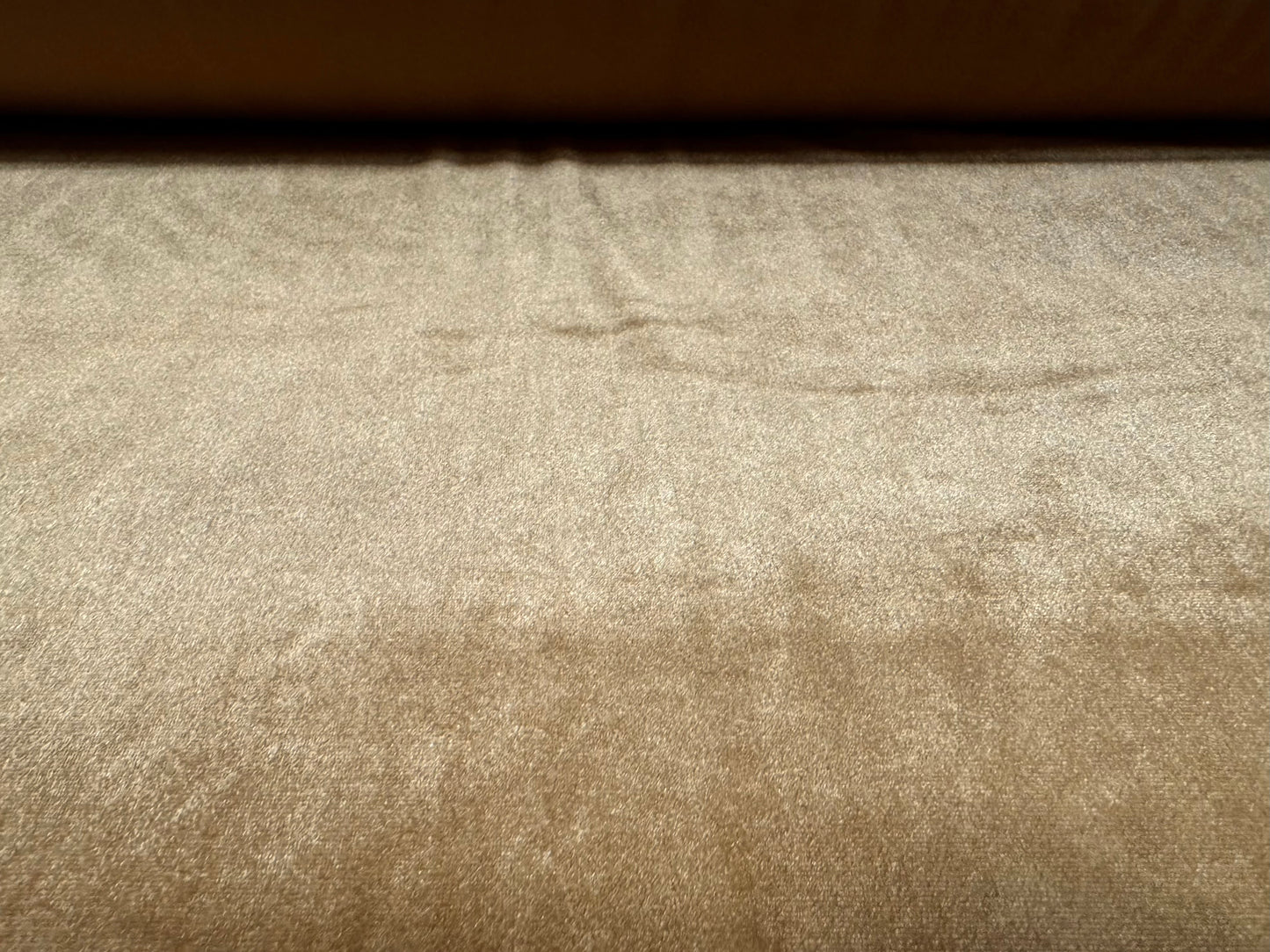 Spandex velvet stretch dress fabric, per metre - plain - light brown