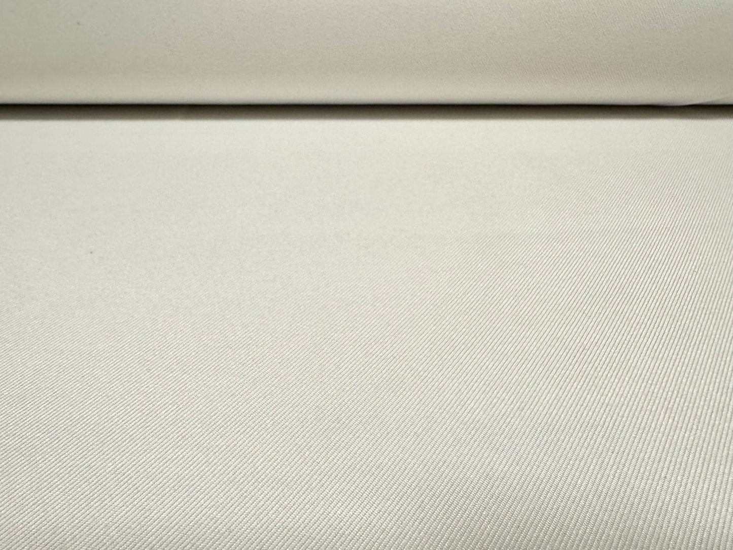 Plain weave twill trouser weight fabric, per metre - white