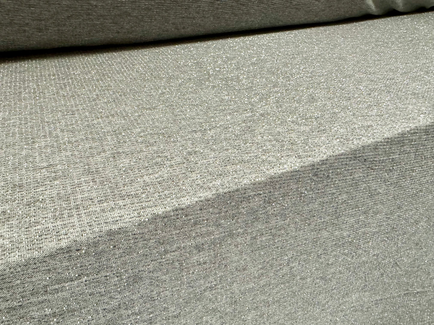 Lightweight metallic stretch crepe jersey fabric, per metre - lurex sparkle - silver