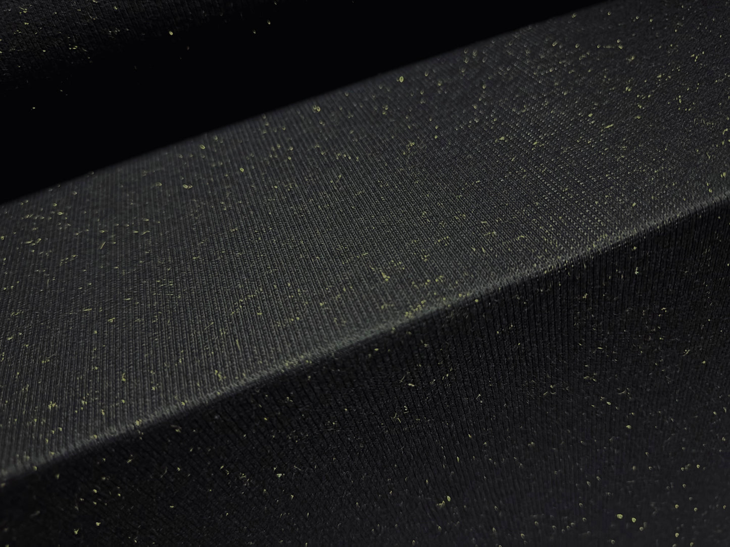 Metallic Stretch Spandex rib jersey fabric, per metre - black with gold Lurex fleck