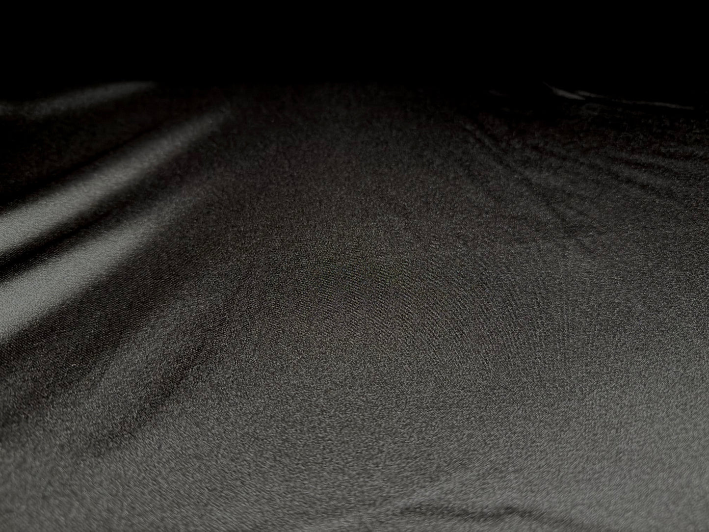 Silky stretch charmeuse satin dress fabric, per metre - plain - black