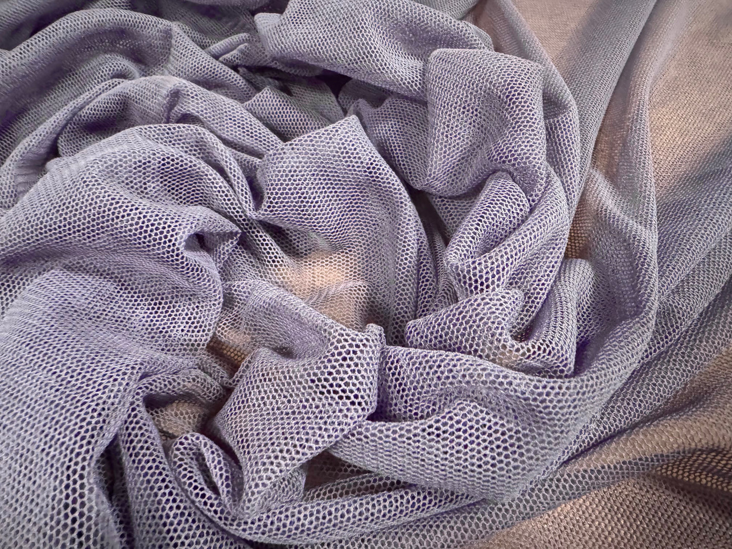 Lightweight mesh net fabric, per metre - plain - lavender