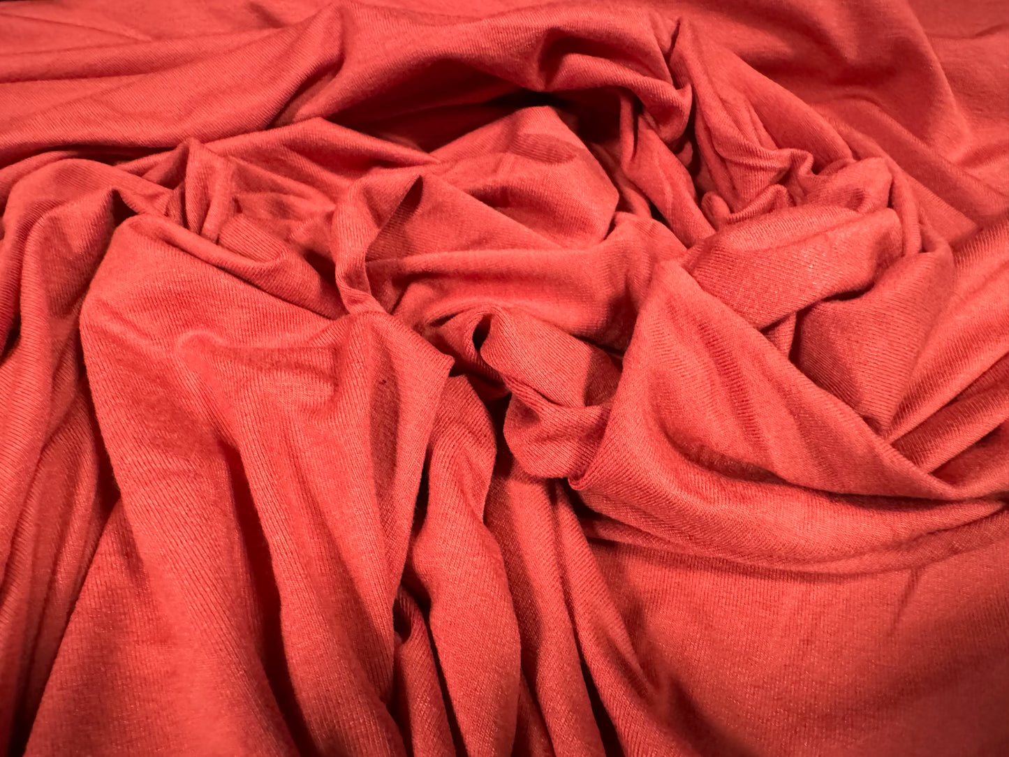 Viscose spandex stretch single jersey fabric, per metre - plain - burnt orange