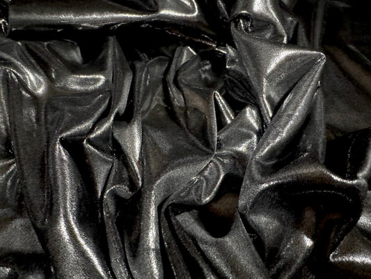 Metallic lightweight satin dress fabric, per metre - plain - nickel silver