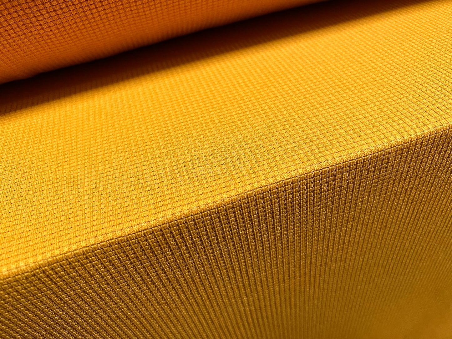 Waffle stretch spandex jersey bodycon fabric, per metre - plain - mustard