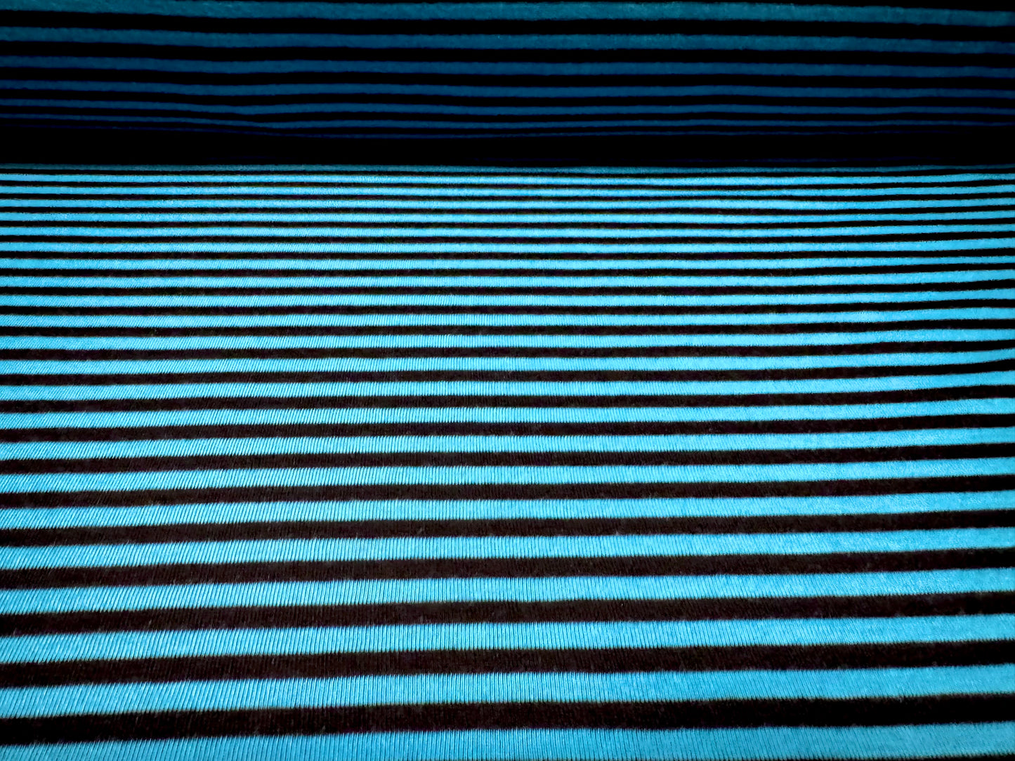 Viscose single jersey fashion fabric, per metre - stripe - blue & black