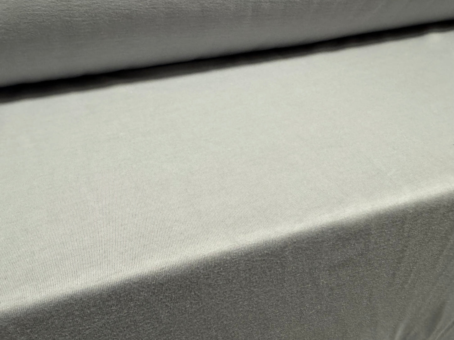 Cotton single jersey fabric, per metre - plain - light grey