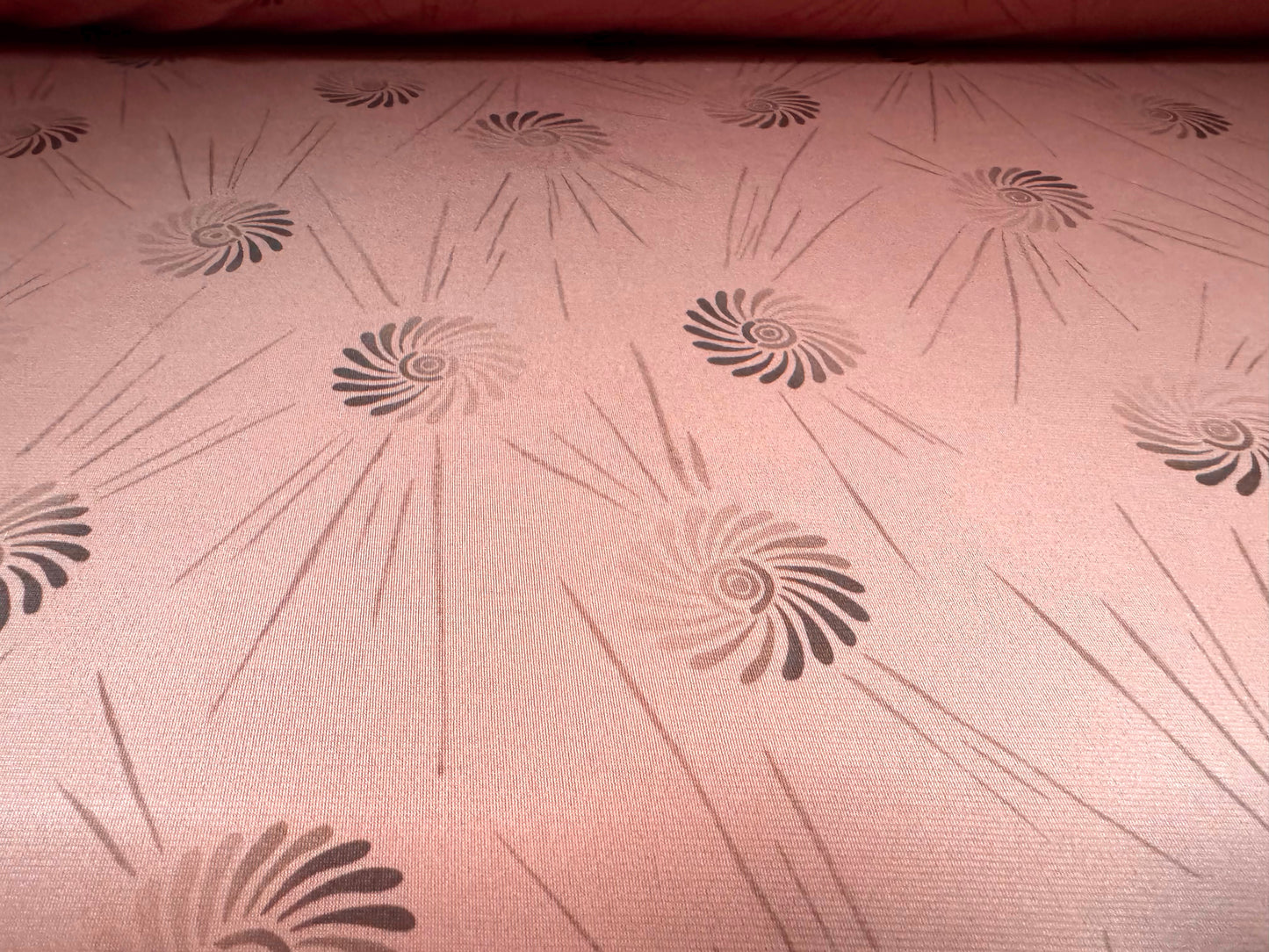 ITY stretch spandex single jersey fabric, per metre - flower circle print - pink