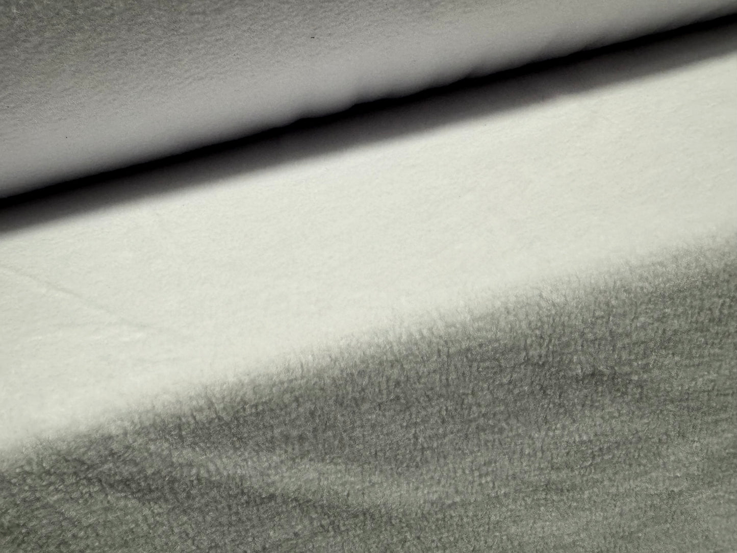 Polar fleece fabric, per metre - plain - white