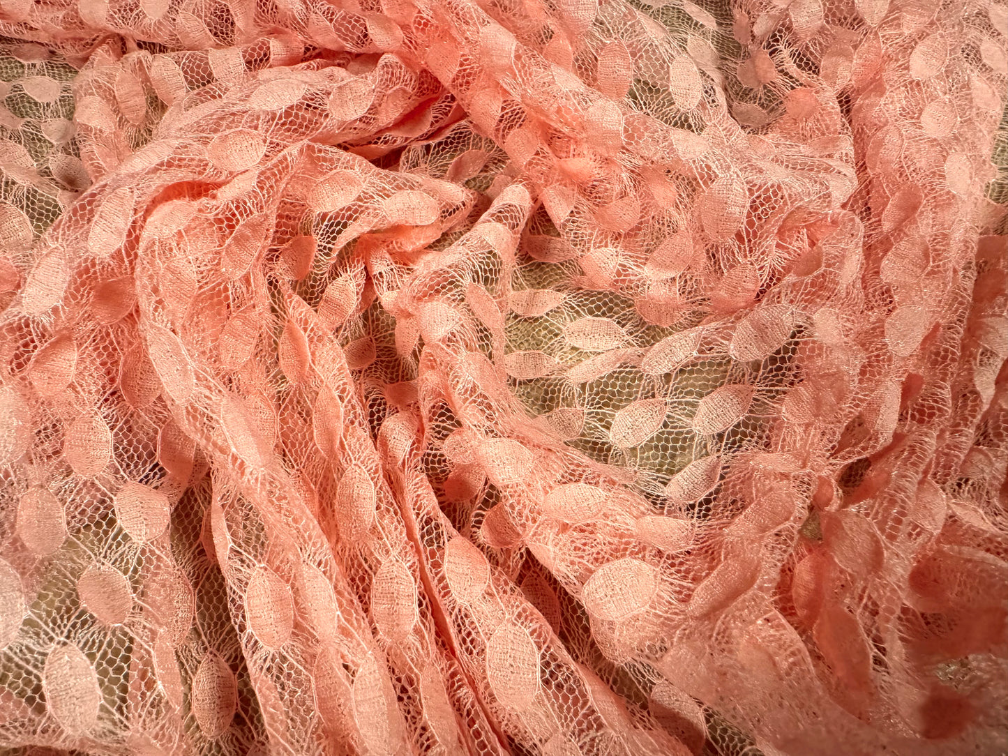 Stretch spandex mesh fabric, per metre - dobby jacquard - pink