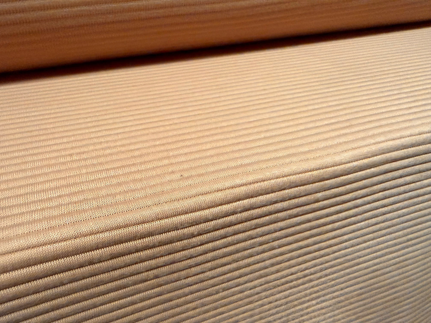 Jumbo ottoman rib stretch double knit fabric, per metre - plain - stone