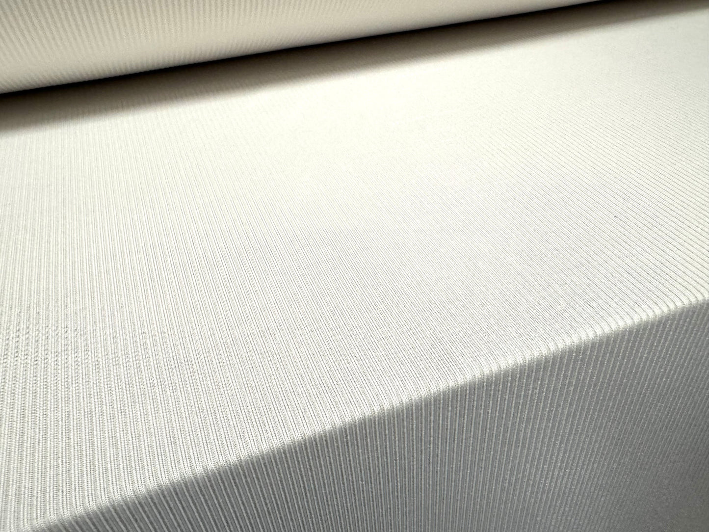 Fine stretch spandex rib jersey fabric, per metre - plain - white