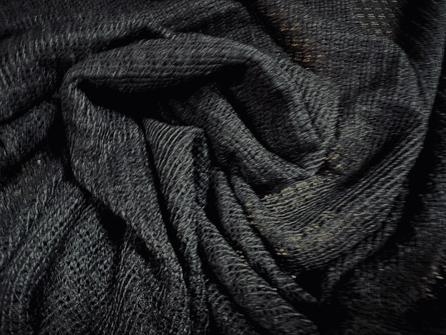 Soft waffle jacquard jersey fabric, per metre - black