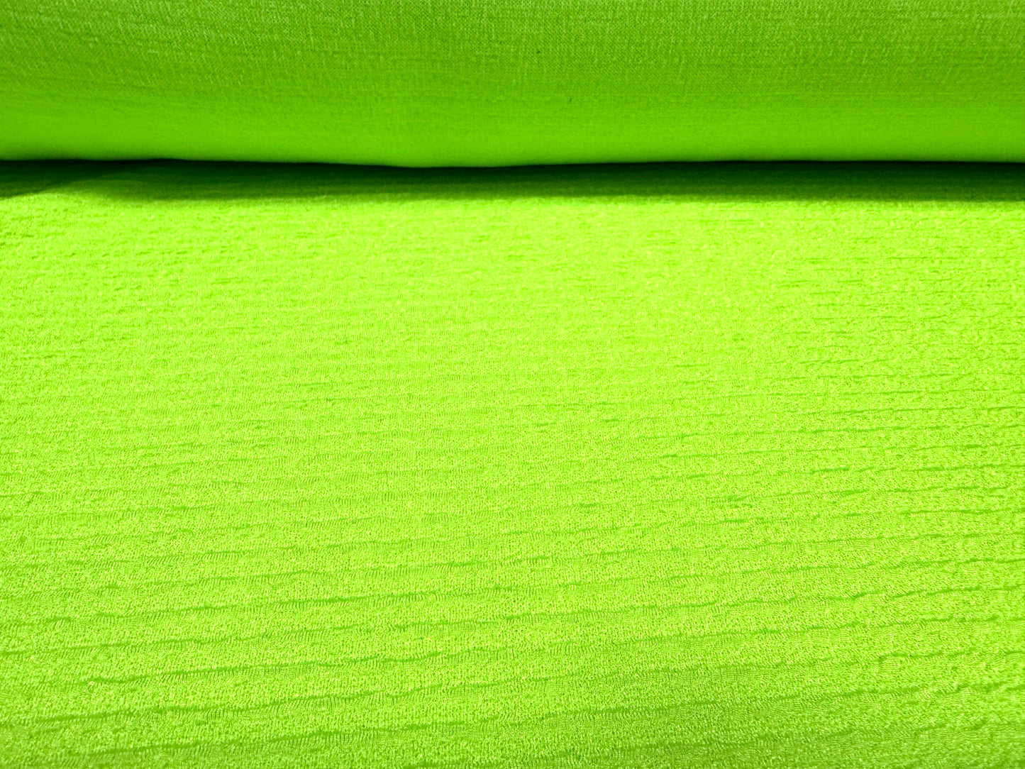 Textured ripple rib stretch jersey fabric, per metre - bright lime