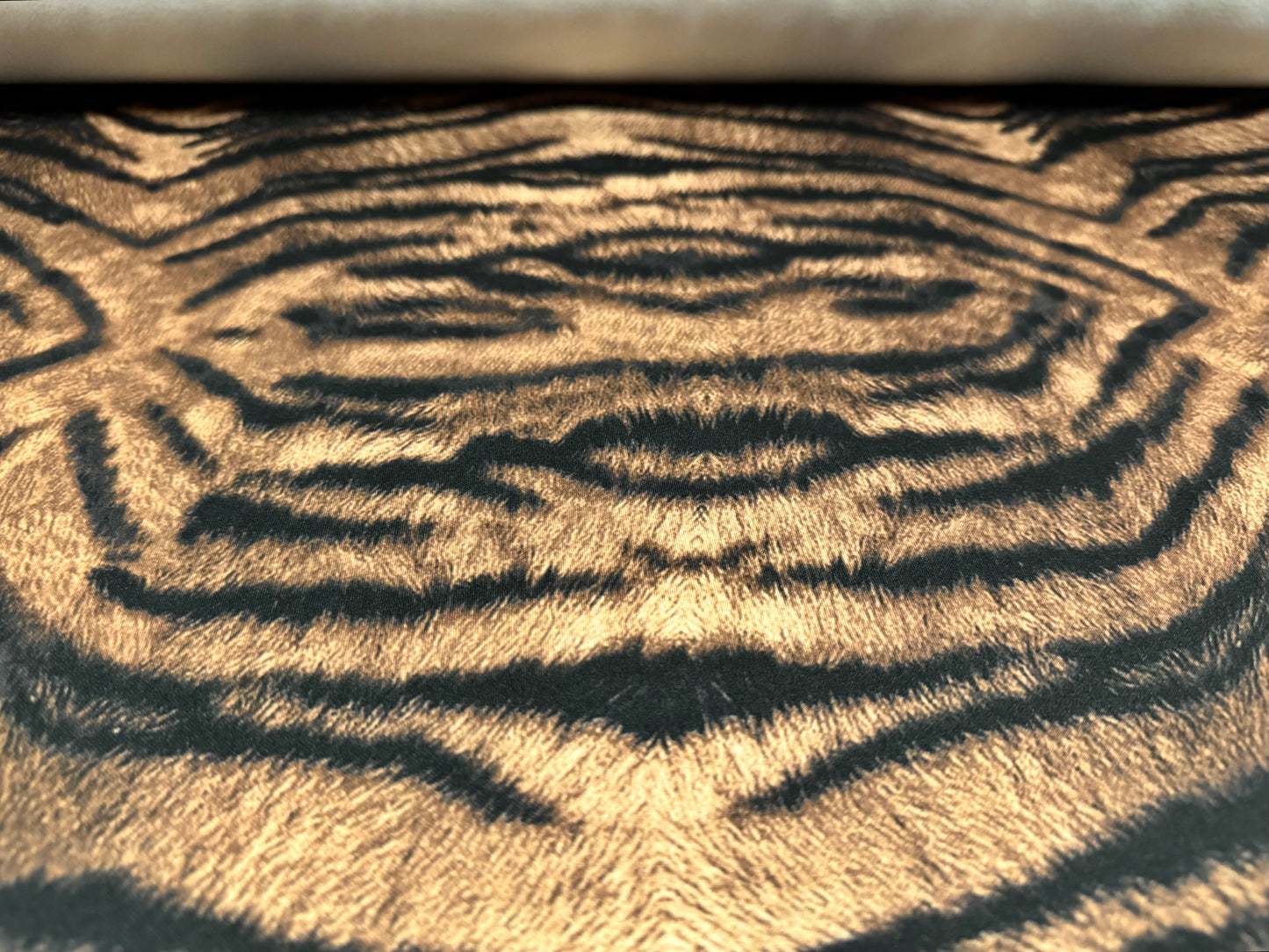 Scuba neoprene style double jersey stretch fabric, per metre - tiger jungle animal print