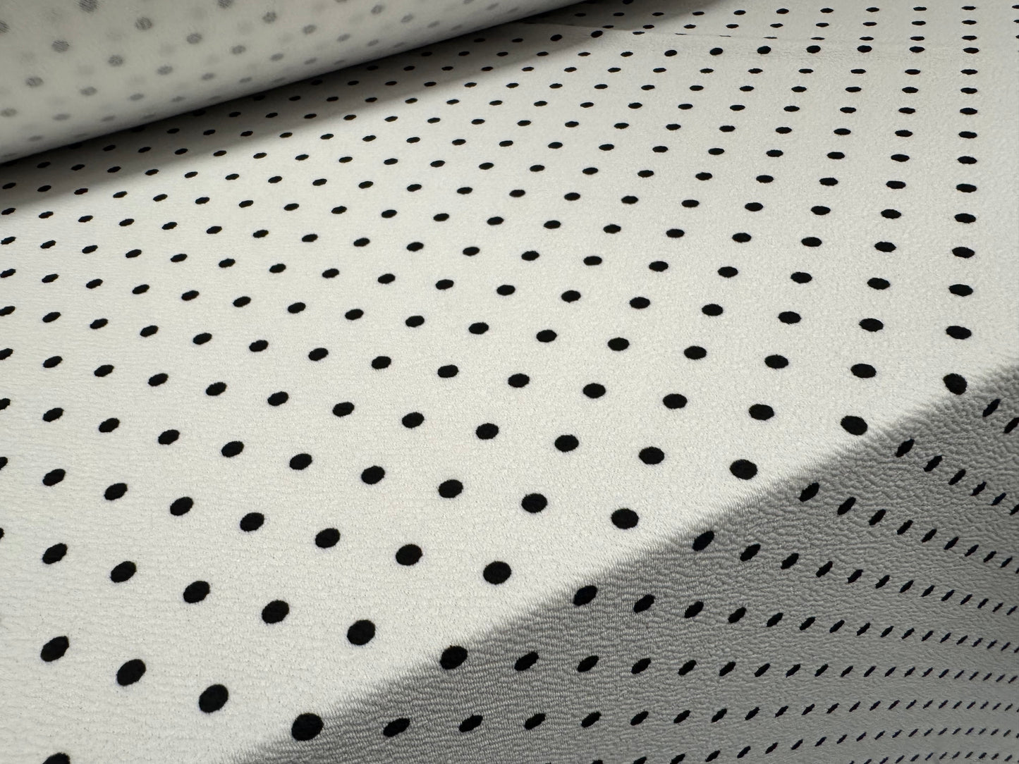 ‘Liverpool’ scuba stretch spandex double jersey fabric, per metre - polka dot print - white & black
