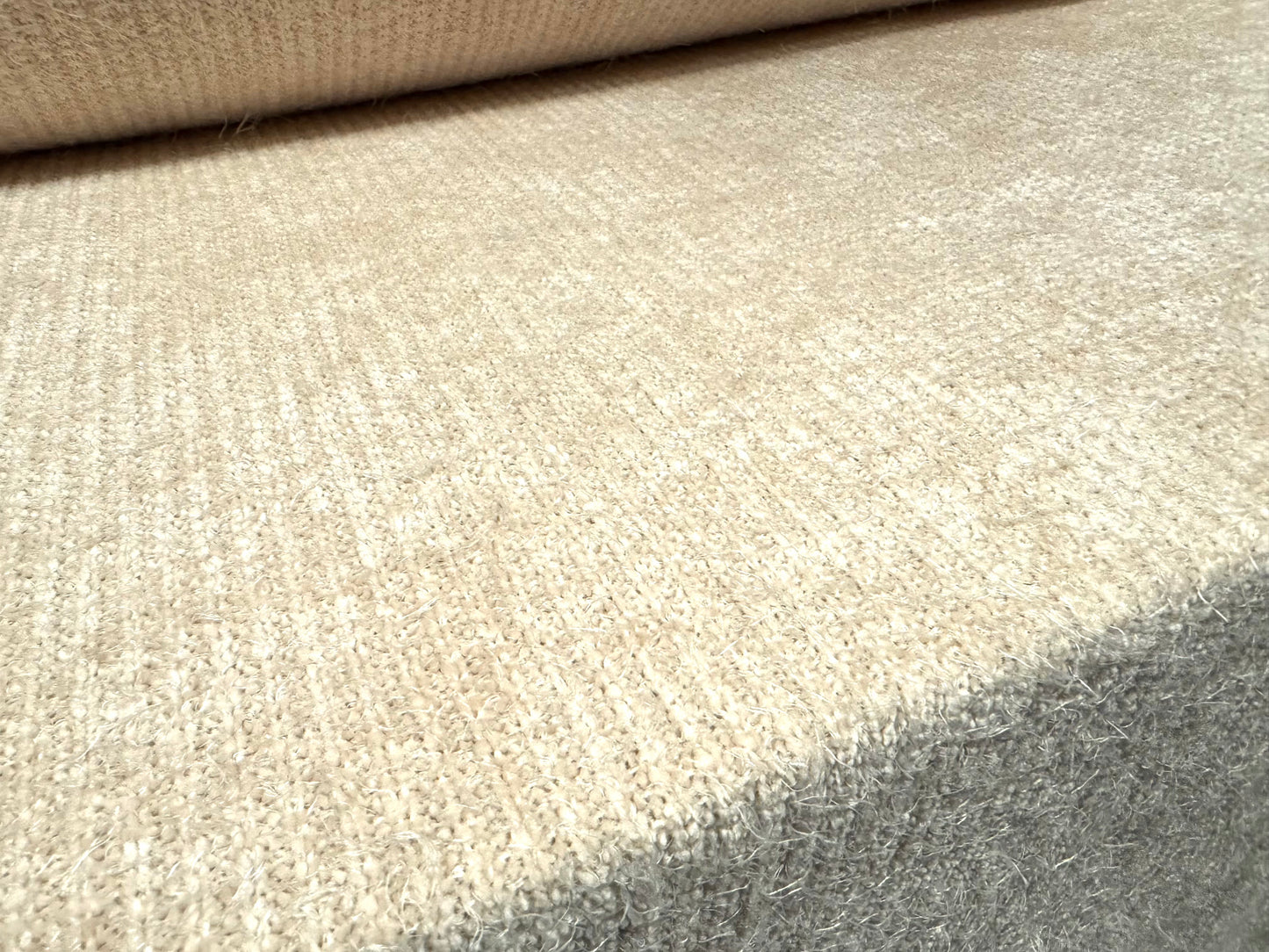 Faux mohair couture knitwear fabric, per metre - plain - cream