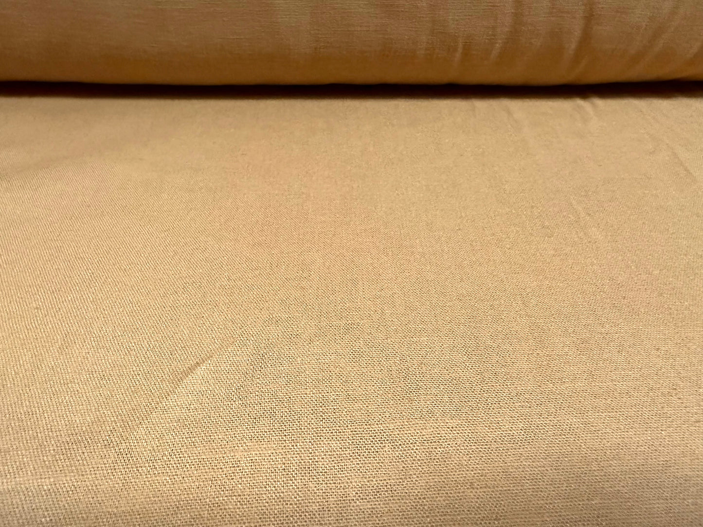 Linen plain weave fabric, per metre - plain - warm tan brown