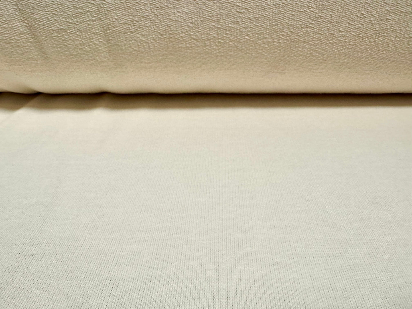 Cotton French Terry loopback sweatshirt fabric, per metre - plain - light cream