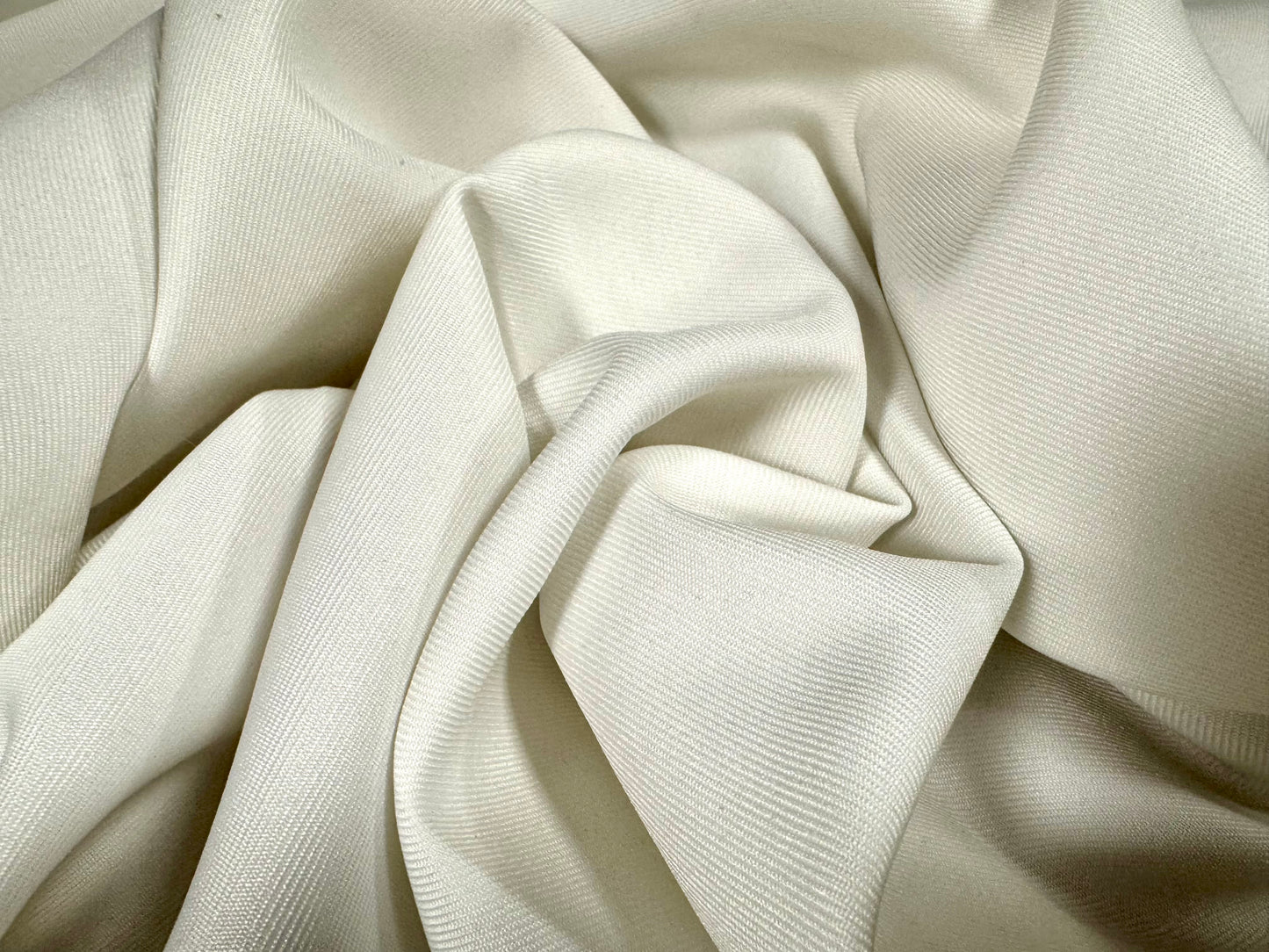 Plain weave twill trouser weight fabric, per metre - white