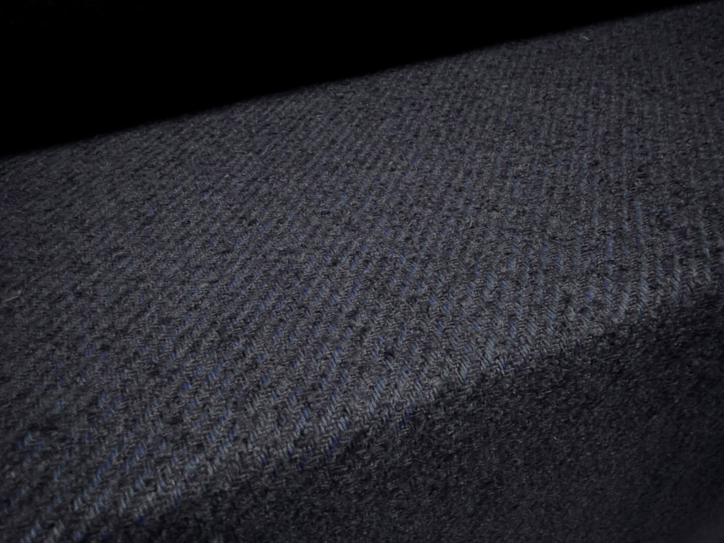 Heavyweight wool bouclé fabric, per metre - twill - dark navy blue