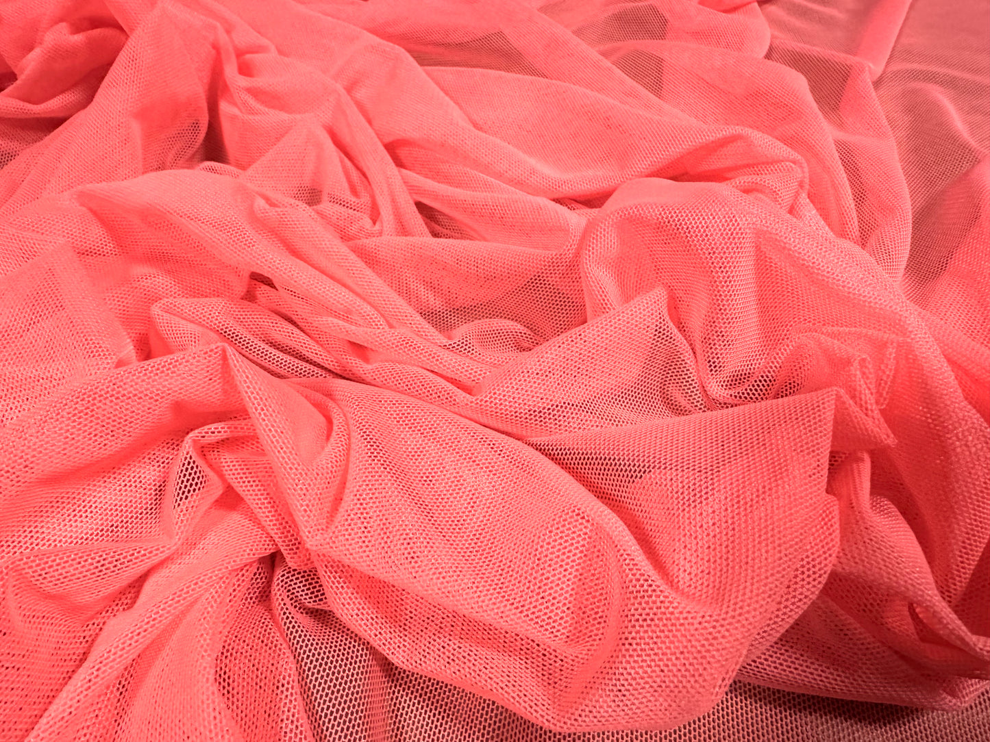 Power mesh net stretch spandex fabric, per metre - plain - shocking pink