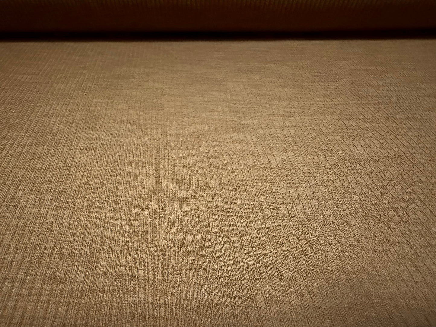 Thick & thin rib istretch spandex single jersey fashion fabric, per metre - plain - chocolate brown