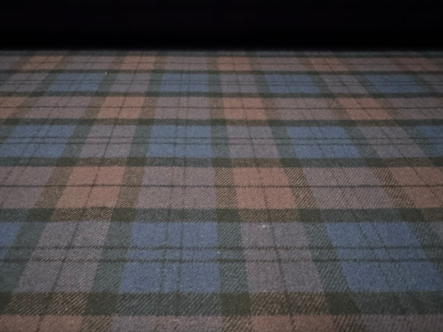 Cotton flannel fabric, per metre - tartan check - plum & navy