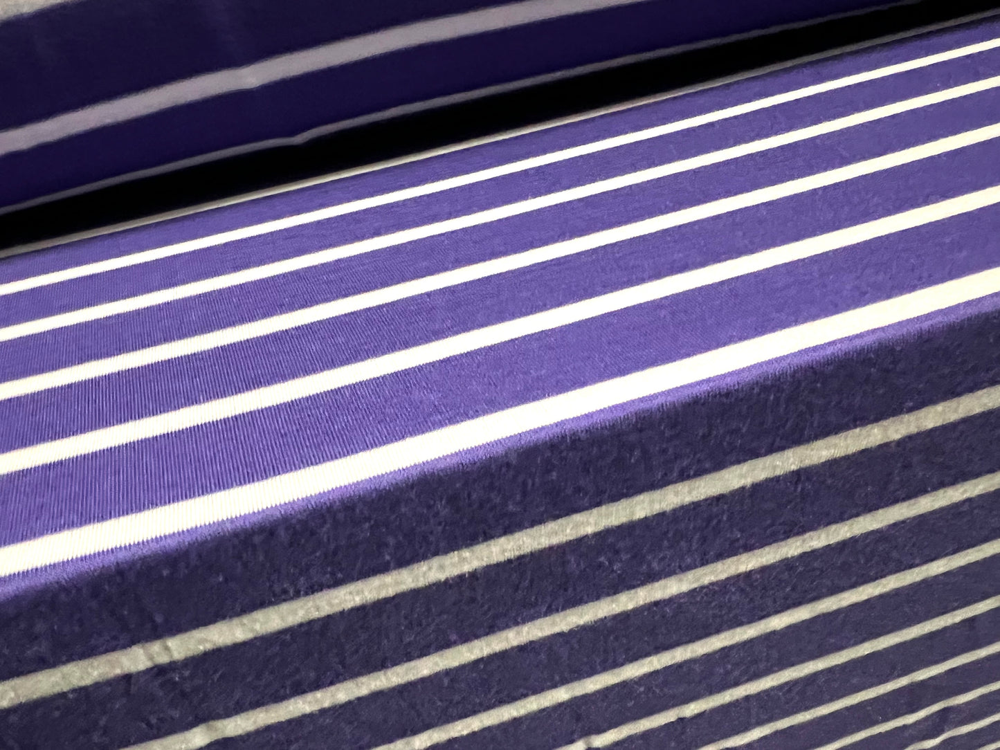 Viscose spandex stretch single jersey fabric, per metre - stripe - purple & white