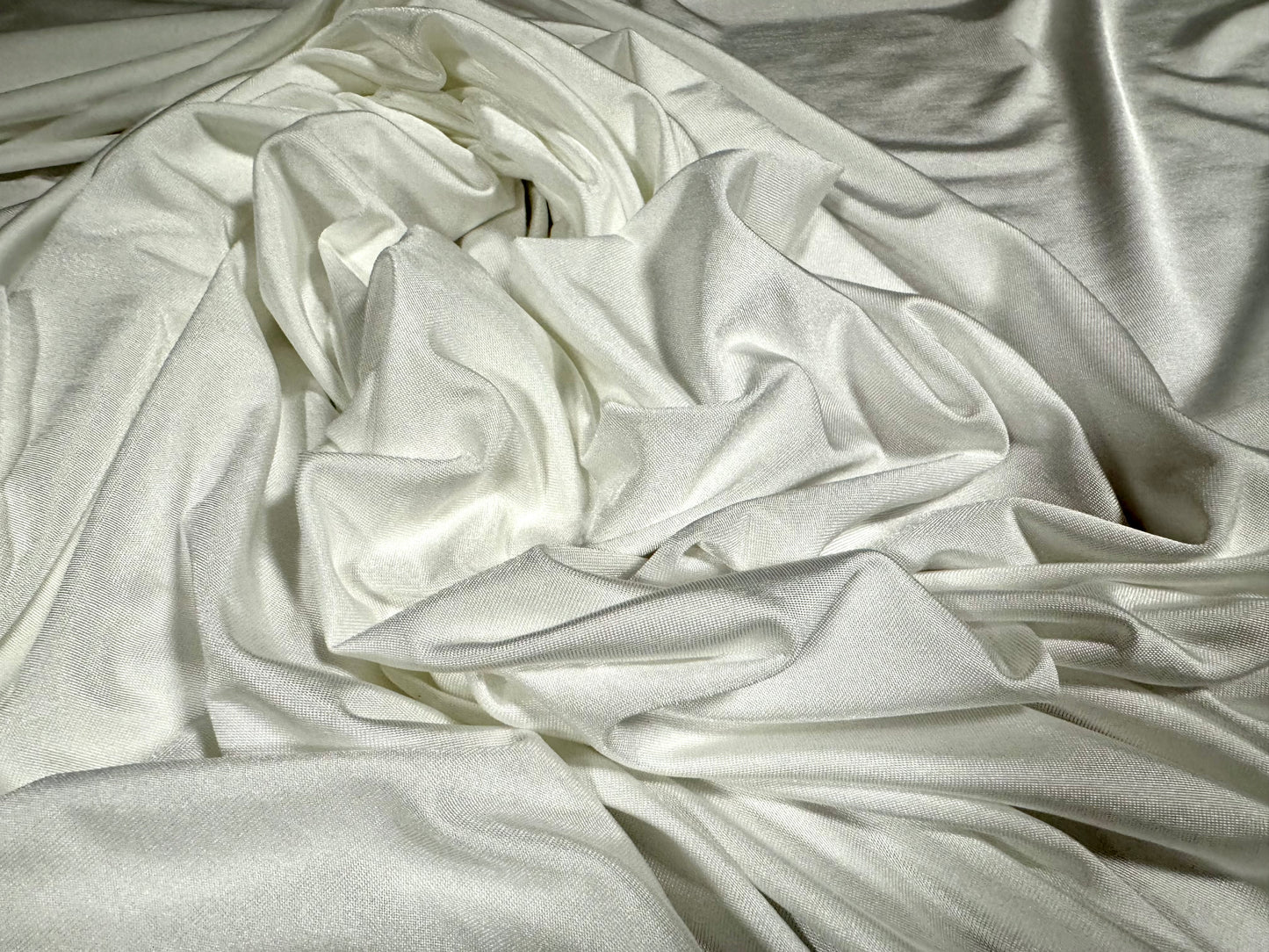 Stretch spandex single jersey fabric, per metre - plain - white