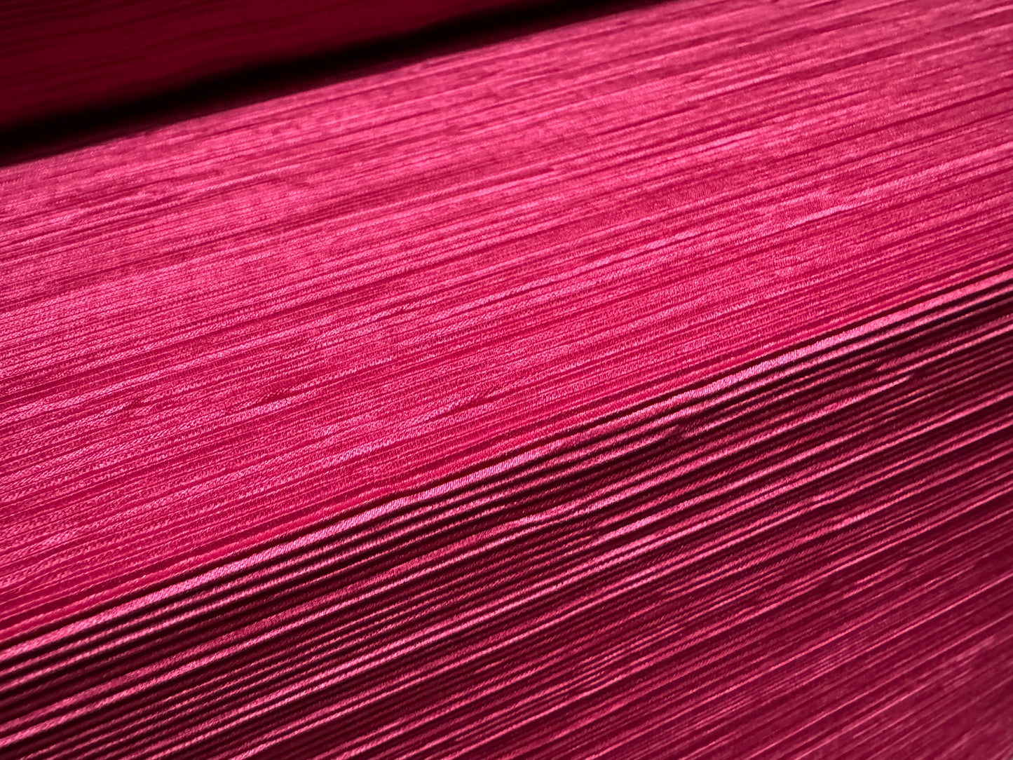 Fine Plissé pleated satin dress fabric, per metre - plain - cerise pink