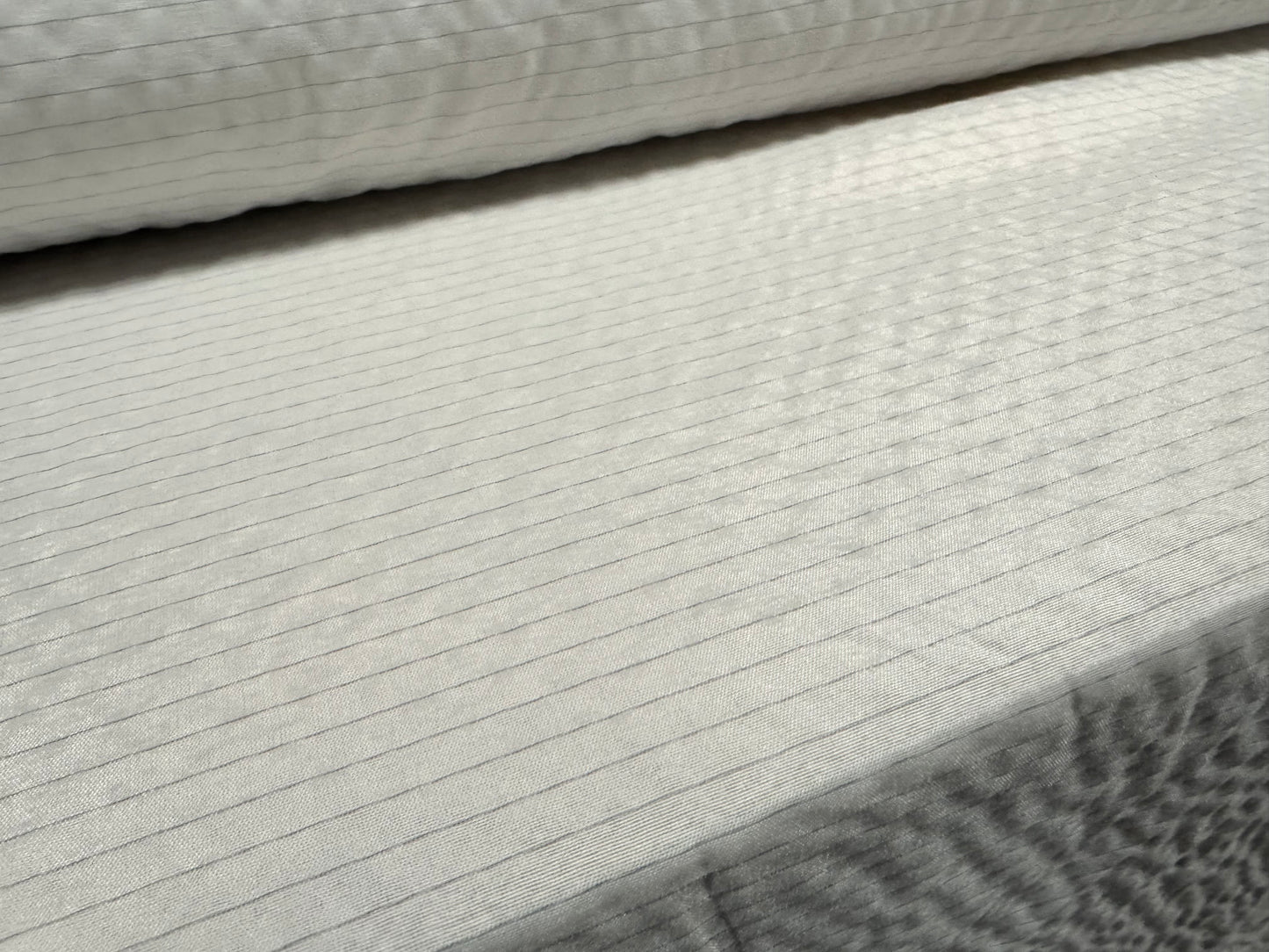 Woven nylon fabric, per metre - pinstripe - white