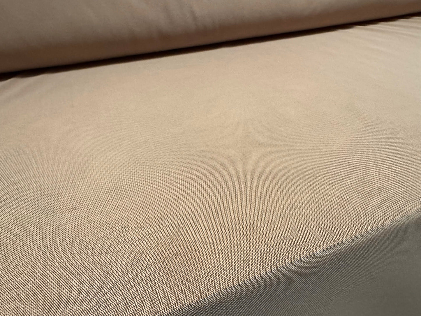 Power mesh net stretch spandex crepe fabric, per metre - Plain - stone