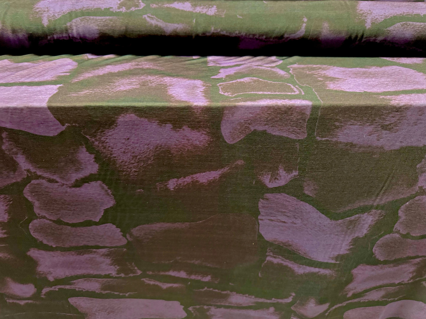Lightweight stretch single jersey fabric, per metre - abstract print - purple