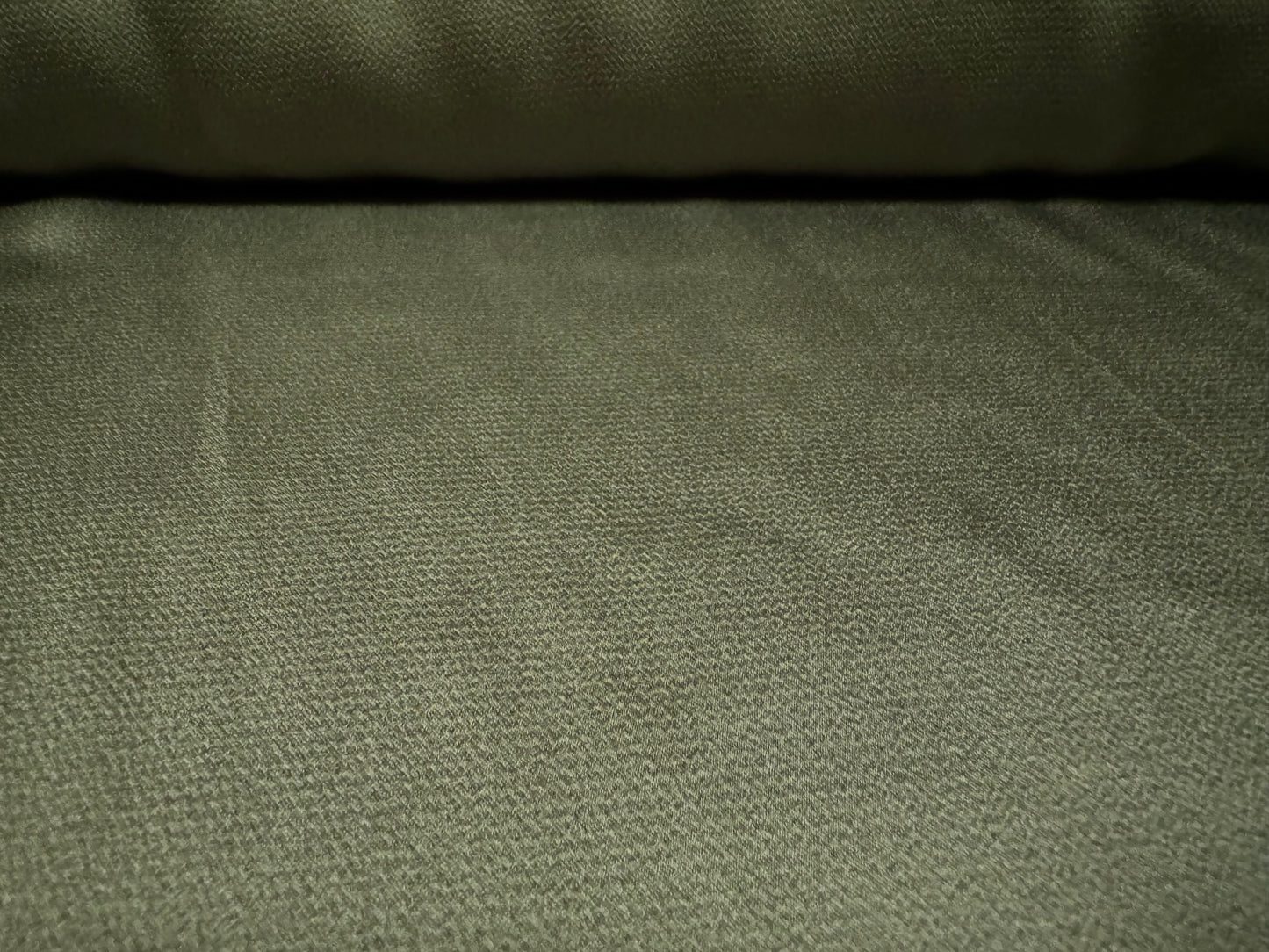 Sateen woven dress fabric with spandex, per metre - plain - olive green