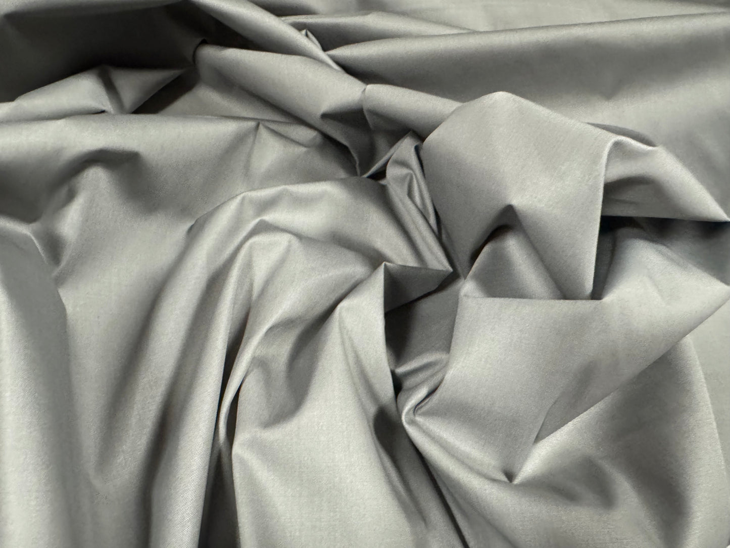 Plain weave cotton blend fabric, per metre - grey