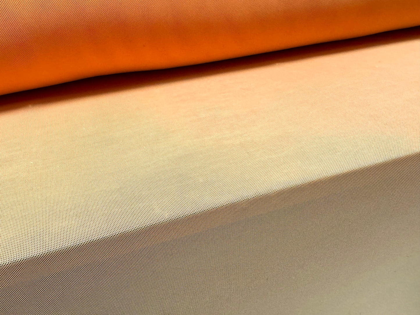 Power mesh net stretch spandex fabric, per metre - plain - apricot