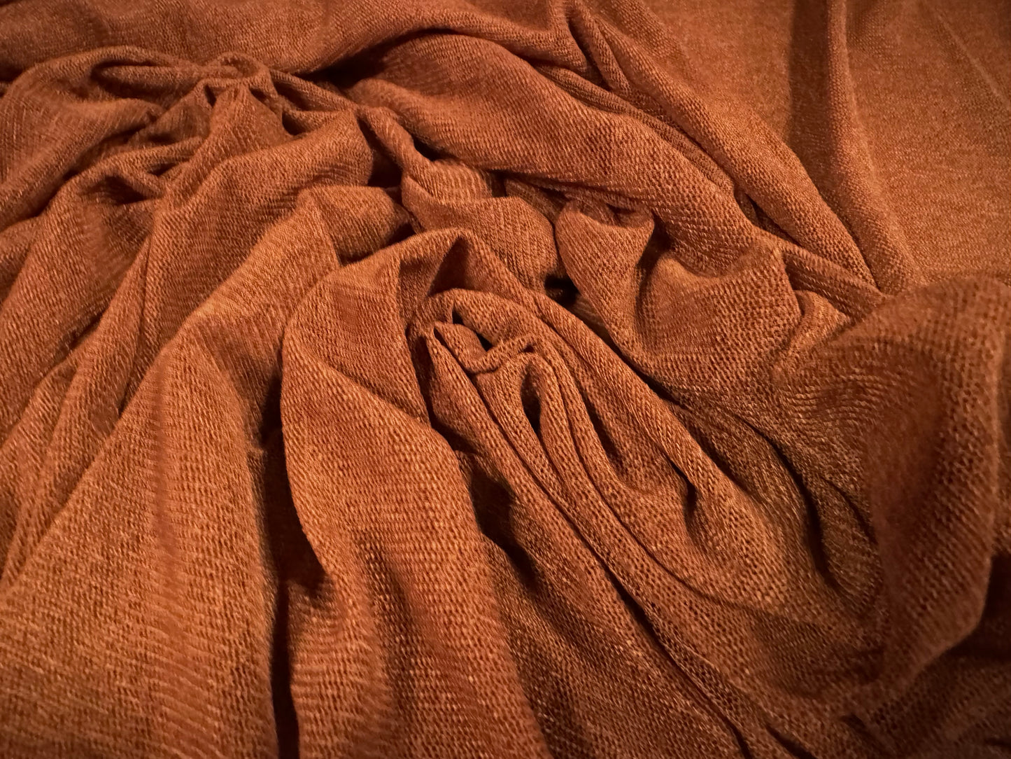 Power mesh net stretch spandex fabric, per metre - melange - rust