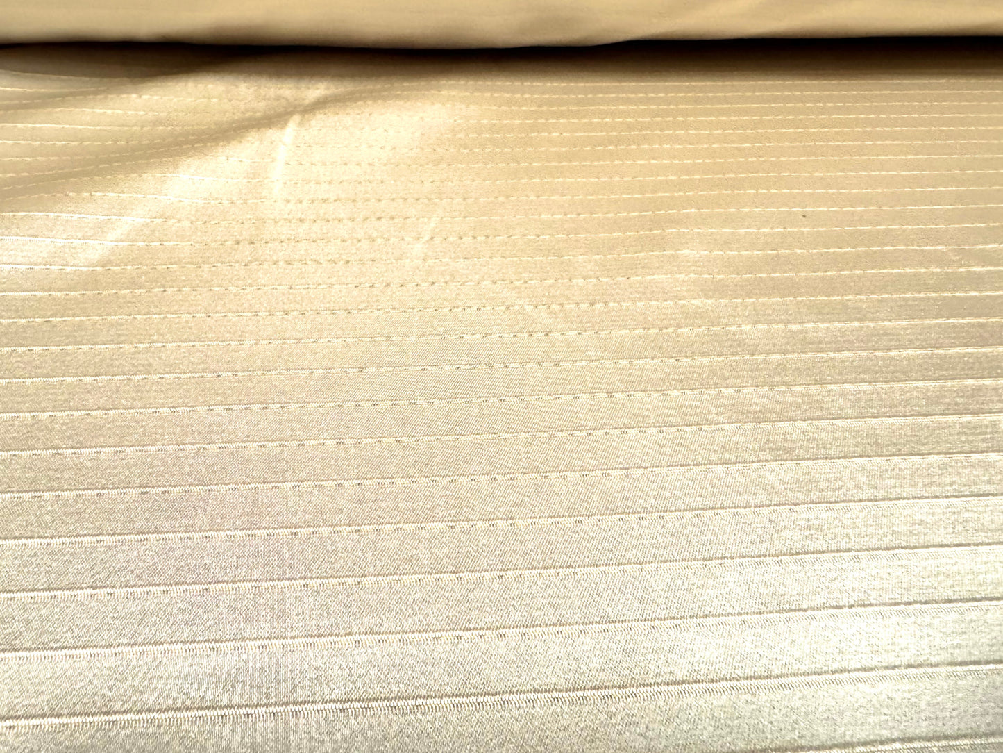 Taffeta faux silk fabric - metallic pinstripe - champagne & gold