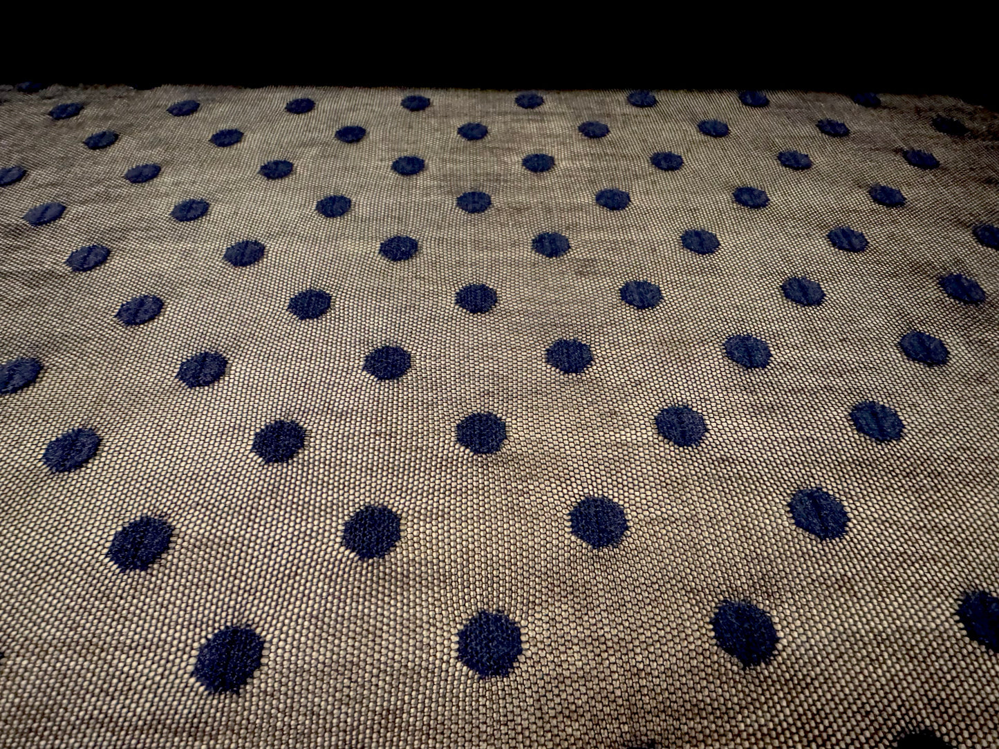 Power mesh net stretch spandex fabric, per metre - polka dot jacquard - black